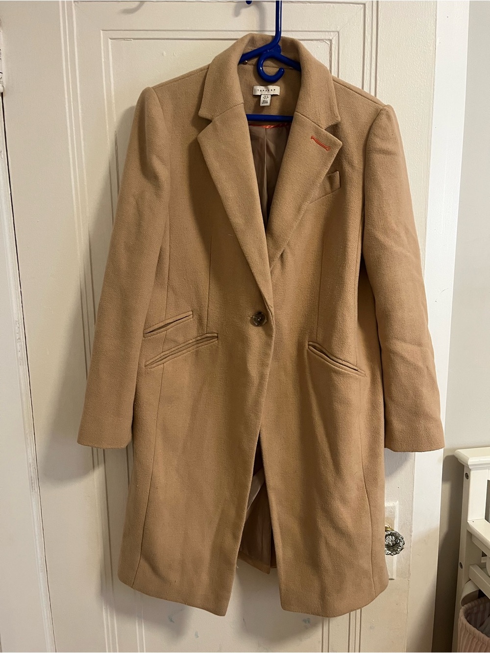 Topshop Camel Single-Button Trench Coat